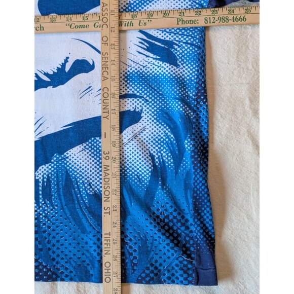 Vintage Star Wars Chewbacca AOP Blue Cotton Single Stitch Tee UBI 90s XL Wookie - Picture 8 of 9